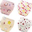 Upairy Training Pants for Girls Boys,Toddler Potty Training Underwear,Leakproof Reusable Kid Confident Panties,Children's Potty Underwear 100% Cotton for 2T-6T(4PCS,M)