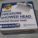 High Pressure Shower Head - Anti-Clogging Silicone Nozzles 2.5 GPM Removable Restrictor - Easy to Clean and Install - Includes Plumbers Tape - 6 inch - (Brushed Nickel 2.5GPM)