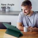 Akkerds Compatible with iPad (A16) 11th Generation Case 11 Inch 2025, for iPad 10th Generation Case 10.9 Inch 2022 with Pencil Holder, Slim Trifold Stand Protective Cover with Soft TPU Back,Pine Green