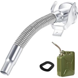 BBTO 1 Pcs Flexible Jerry Can Spout Stainless Steel Long Nose Spout Replacement Compatible with Wavian Jerry Can (Silver)
