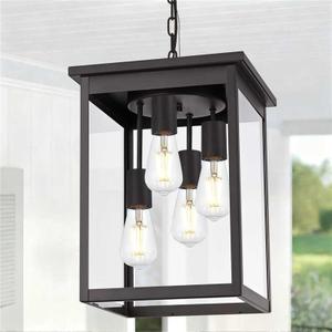4-Light Large Outdoor Pendant Light Fixtures Oil Rubbed Bronze