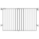 Babelio 31.5-55" No Bottom Bar Baby Gate Extra Wide, 2-in-1 Auto Close Dog Gate for The House, Stairs and Doorways, with Large Walk Thru Door, Grey