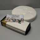 Small Ottoman with Storage,Folding Round Ottoman with Gold Trim,Velvet Storage Stool,Foot Stool with Soft Padded,Foot Rest for Living Room13x13x12.4 (Beige, 1 Pcs)