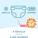 Amazon Brand - Mama Bear Diaper Pail Refills with Odor Control for Diaper Genie Pails, Unscented, 1080 Count (4 Packs of 270 Count)
