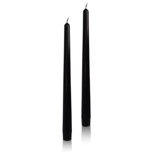 Dripless Unscented Black Taper Candles Smokeless Long Lasting Burn Elegant Tall 9.5in Inch Candlesticks for Home Décor Holiday Gift Dinner Party Formal Events (Pack of 1)
