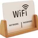 FIREFLYWEB Wifi password signs creative vertical desktop American modern Simplicity, Wifi signs for home decor Classic Custom Design (Wood Base)
