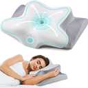 Cervical Neck Pillow for Pain Relief, Contour Memory Foam Pillows for Sleeping, Ergonomic Pillow Orthopedic Cooling Pillow Bed Pillow Neck Support for Side Back Stomach Sleepers (Grey)