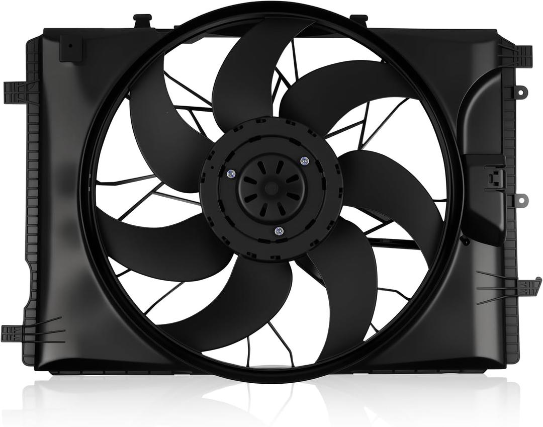 621-373 Radiator Cooling Fan Fit for Mercedes-Benz C230 C250 C300 C350 C63 AMG E250 E300 E350 E400 E550 GLK250 GLK350 SLK250 SLK350 Replacement Radiator Fan Assembly 2045000293 2049066802