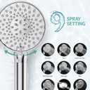 SR SUN RISE Filtered Shower Head with Handheld High Pressure 9 Spray Mode Showerhead Detachable Shower Head Water Softener Filters Beads for Hard Water Remove Chlorine 1 Filter Chrome
