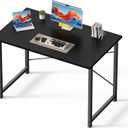 OLIXIS 44 Inch Computer Office Desk for Small Spaces, Writing Gaming Work Desk Modern Study Table with Metal Frame Home Bedroom, Black