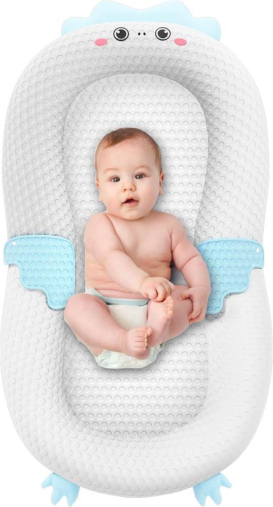 Baby Lounger for Newborn & Infant – Penguin Cozy | Quilted-Padding Center, Adjustable Safety Strap, 100% Cotton Cover, Washable Portable Infant Support Cushion by Sprinta