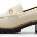 DREAM PAIRS Women's Chunky Loafers, Platform Comfortable Slip-On Dressy Business Casual Shoes 7.5