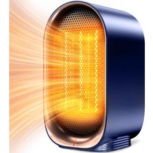 Space Heater, Electric Heater for Indoor Use, Small Portable Heaters for Office Patio Garage Home Use, Mini Desk Ceramic Heaters with Overheat & Tip-Over Protection (Blue)