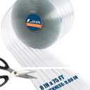 Vinyl Strip Curtain Roll PVC Replacement Strip Door Clear Plastic Strips Freezer Curtains for Dog House Door Flap, Winter, Freezer, Commercial, Freezers, Warehouse Doors,8 Inches x 75 feet