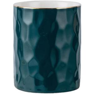 Ceramic Pen Holder Stand Cup Pencil Holder Organizer Makeup Brush Holders for Home Office Desk (Dark-Green)