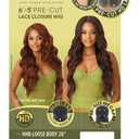 Outre 6X5 Pre-Cut Lace Closure Wig - Human Hair Blend - Loose Body 26" (DRST VAMPIRE RED)