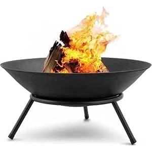 Cuisiland Outdoor Fire Pit, 22 Inch Heavy-Duty Steel Fire Bowl with Stand, Wood Burning Firepit for Patio, Backyard, Garden, Camping, Bonfire, Weather-Resistant & Portable Design