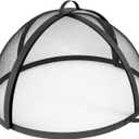Sunnydaze Fire Pit Screen - Round Fire Pit Spark Screen - Heavy-Duty Steel Mesh Metal Cover with Handle - Fire Pit Screen Cover with Door - 24 Inch Diameter