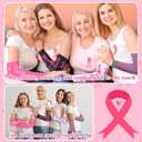 Zhehao 24 Pairs Breast Cancer Awareness Arm Sleeves Ribbon Sports Compression Arm Sleeve for Baseball Football Women Men (XS)