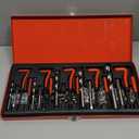 Metric Helicoil Thread Repair Kit: 131-Piece Heli Coil HSS Drills Inserts Taps & Tools M5 M6 M8 M10 M12 Automotive Engine Spark Plug Cylinder Insertion Rethreading Tools Universal Rethread Restorer