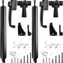 Gisafai 2 Sets Storm Door Closer Door Closure Heavy Duty Screen Doors Closer Pneumatic Screen Doors Replacement Parts with Handles, Hold and Close Smooth(Black)