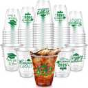 Eaasty 100 Pcs 12oz Graduation Cups 2026 Disposable Plastic Cups for Class of 2026 Graduation Party Congrats Grad Elegant Party Supplies Tableware Decorations (Green)