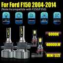 Fits for 2004-2014 Ford F150 1:1 halogen Hi/Lo Dual Beam Bulbs Fog Lights Combo,2004 2005 2006 2007 2008 2009 2010 2011 2012 2013 2014 6000K White Super Bright f-150 Dual beam Light Bulbs,Pack of 4