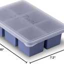 W&P Cup Cubes Silicone Freezer Tray with Lid, Blue, Makes 6 Perfect 1-Cup Portions, Freeze & Store Soup, Broth, Sauce, Leftovers, Dishwasher Safe