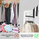 Over The Door Hooks Hanger for Clothes, 1 Pack Foldable Over The Door Drying Rack for Laundry, Overdoor Hanger Hook with 6 Groves for Towel, Coat, Black