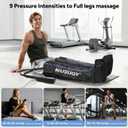 Sequential Leg Compression Massager for Circulation : Full Leg Air Compression Boots for Massage Therapy & Fatigue Relief - 9 Intensity, 6 Modes, 3 Timers for Athletes, Runners, Gym (Medium) (Black)