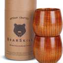 Handcrafted Whiskey Enhancing Wooden Tumbler, Bourbon Drinking Glass Bourbon Gifts for Men - Wooden Old Fashioned Glass | Great Whiskey Gifts for Men (2 Pack)