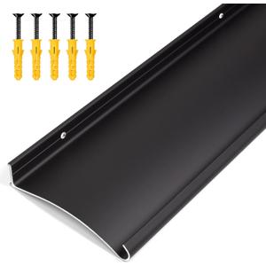 4" Extra-Wide Door Rain Drip Guard, 40" L Heavy Duty Aluminum Thickened Window Door Rain Deflector, Door Drip Cap, 0.8" Height Overhead Drip Edge (Black)