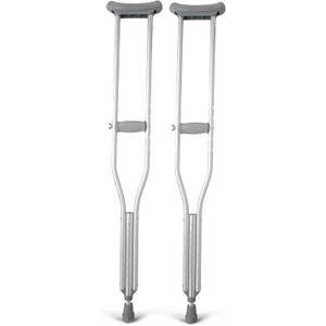 Medline Medium Aluminum Crutches For Adults & Seniors 5’2”–5'10" Tall, Walking Aid For Reliable Balance, Comfortably Holds Up To 300 lbs., 4 Pairs