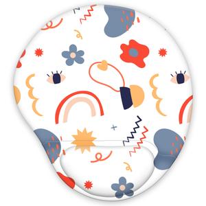 3 x HODYXIN Ergonomic Mouse Pad with Wrist Support,Cute Floral Pattern Mouse Pads with Wrist Rest,Comfortable Mouse Pad for Home Office Gaming Work Computers Laptop with Non-Slip PU Base (Rose Fantasy)