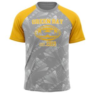 Men's City Shirt Mens Football Fans Athletic City T-Shirt Short Sleeve (Grey & Yellow, Size M) (M)