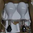 PARTPHONER Table Lamp Set of 2, Modern Ceramic Bedside Lamps for Night Stands, Classic Small Lamp Nightstand Lamp for Bedroom Living Room Desk End Table Rocker Swtich White