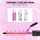 3/8 Inch Small Curling Iron for Short Hair, Dual Voltage Hair Curler with 2 Heat Settings 430F & 450F for Tight Curls, Pink