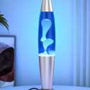 Blue LED Motion Lamp for Adults and Kids, Liquid Motion Lamps with White Wax Flows, Night Light Home Room Decor, Gifts for Women and Girls