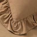 Kevin Textile 14x36 Inch Long Lumbar Pillow Cover 1 Pack 100% Cotton Lace Ruffles Scalloped Decorative Rectangle Cushion Case Soft Body Pillow for Bedding Couch Sofa, Coco Brown