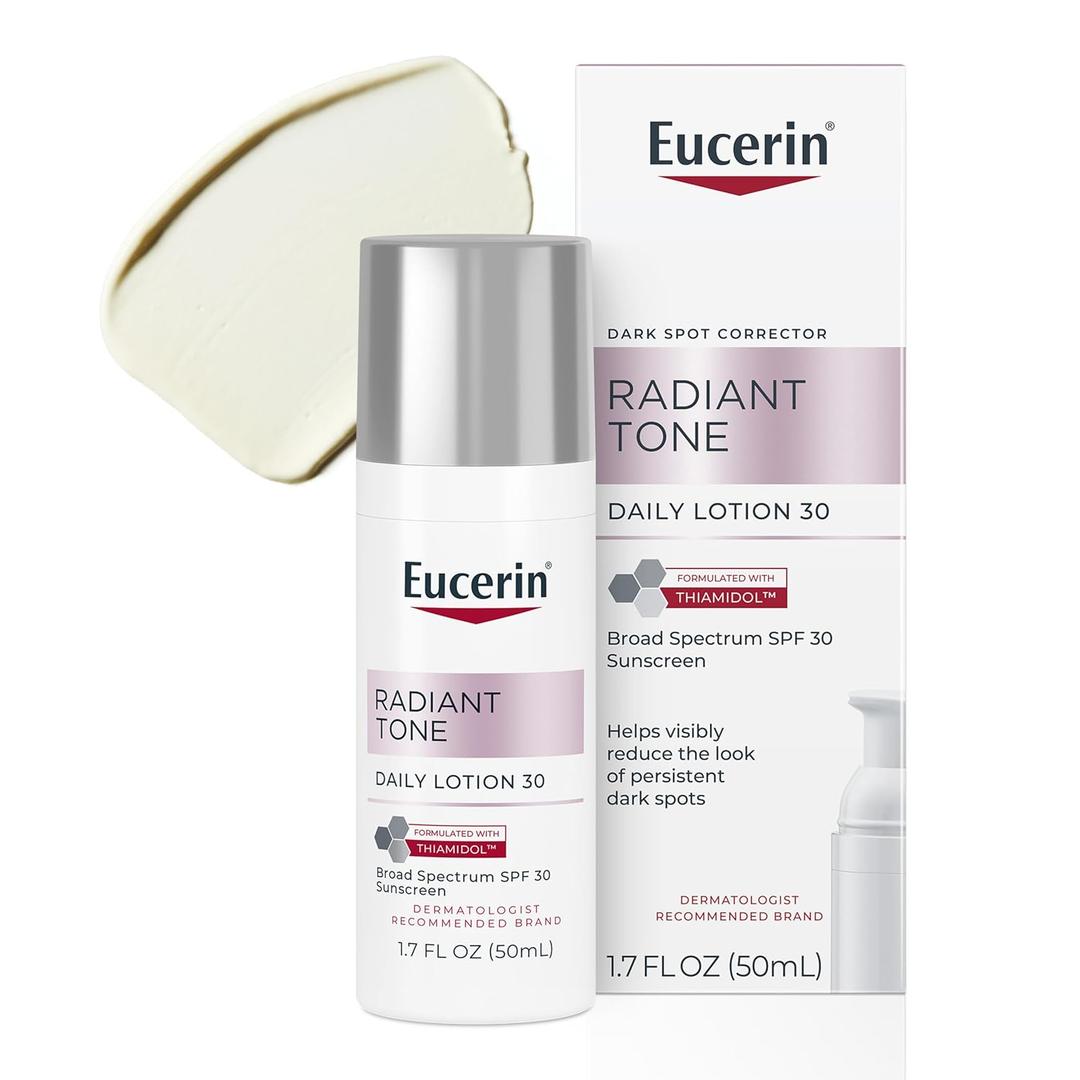 Eucerin Radiant Tone Daily Face Lotion, SPF 30, 1.7 FL OZ | Daily Face Moisturizer with SPF 30, Dark Spot Corrector with Thiamidol, All Skin Types, Lightweight, Non-Comedogenic