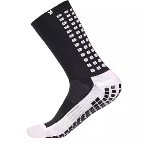 LUX Sports Anti Slip Calf Soccer Socks,Non Slip Football/Basketball/Hockey Sports Grip Pads Socks - Black