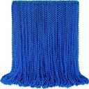 100 PCS Blue Bead Necklace, Blue Mardi Gras Beads Christmas Necklaces, 33" 4th of July Patriotic Beads Necklaces, Parade Throw Accessories for Independence Day Mardi Gras Hanukkah Pirate Theme Party