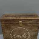 Wedding Card Box with Card Slit and Lock 12"X10"X4.5"- Gift Wishing Well Card Box for Weddings, Receptions, Birthdays, Graduations, Baby Showers, Honeymoon Funds KHNDCNC (Burnt)