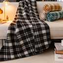 ZYFZCYBL Fleece Blanket Bulk Pack of 6 Cozy Fleece Throw Blankets 50x60 Warm Soft Lightweight Breathable Pet-Friendly for Bed Sofa Camping Wedding GiftsMultiple Print (Plaid)