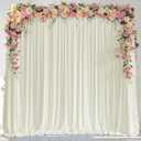 Wokceer Ivory Backdrop Curtain for Wedding Parties 10x8FT Wedding Curtains Backdrop Drapes Polyester for Photoshoot Baby Shower Birthday Party Curtains Photography Background 2 Panels 5x8FT (10FTx8FT)