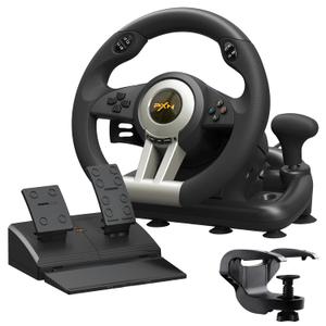 PXN PC Racing Wheel, V3 PRO 180 Degree Universal USB Car Sim Game Steering Wheel with Pedals for Xbox One, Xbox Series S/X, PS3, PS4, Switch
