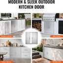VEVOR BBQ Access Door, 31W x 31H Inch Double Outdoor Kitchen Door, Stainless Steel Flush Mount Door, Wall Vertical Door with Handles, for BBQ Island, Grilling Station, Outside Cabinet