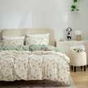 Floral Queen Duvet Cover Set - 100% Microfiber Chic Bedding for All Seasons, 3 Pieces With Zipper Closure (1 Cover, 2 Pillowcases)