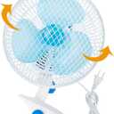 KOCASO Oscillating Clip-on Fan, 8.6" Portable Quiet Fan w/ 2-Speed, Sturdy Clamp, 90 Adjustable Tilt, Auto Rotation, Ideal for Office,