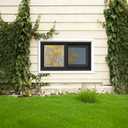 Vinyl Basement Window, Bathroom Sliding Window 24" x 16" Black